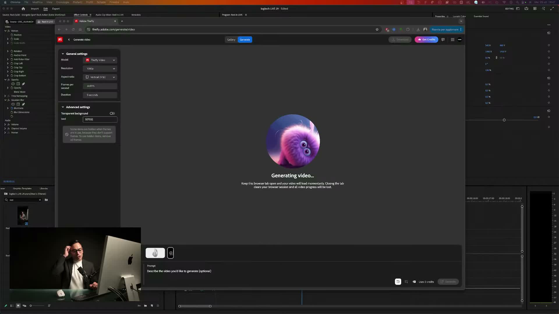 Adobe Firefly e Premiere Pro nella live con MX Master 4
