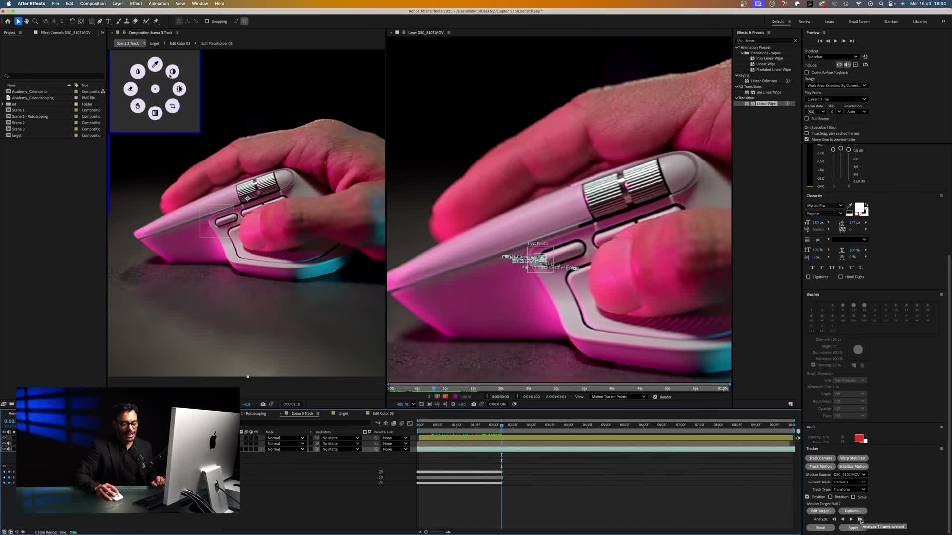 After Effects in diretta: tracking e Actions Ring di MX Master 4
