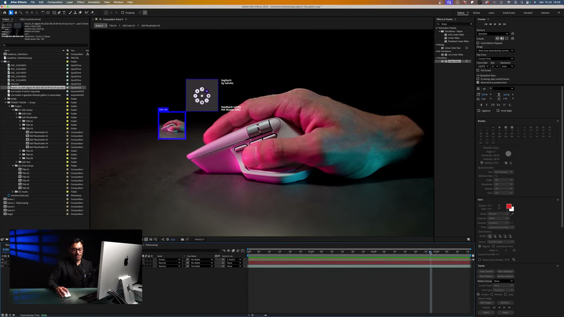 After Effects in diretta: animazione del feedback tattile di MX Master 4