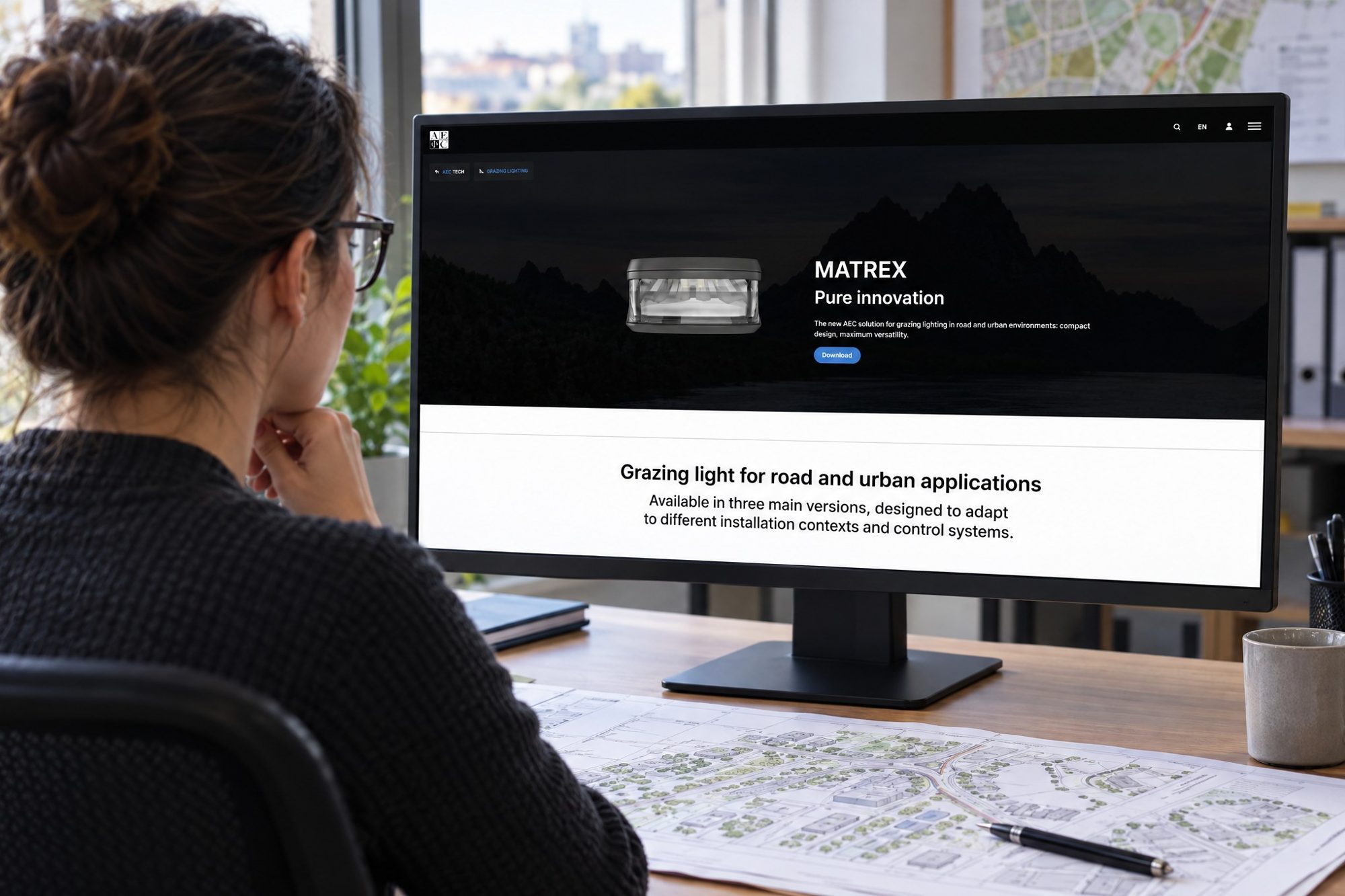 Matrex pagina prodotto aec monitor progettista