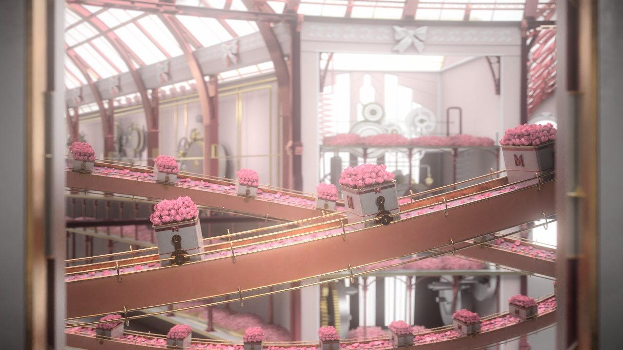 Monnalisa fabbrica rose carrelli 3d