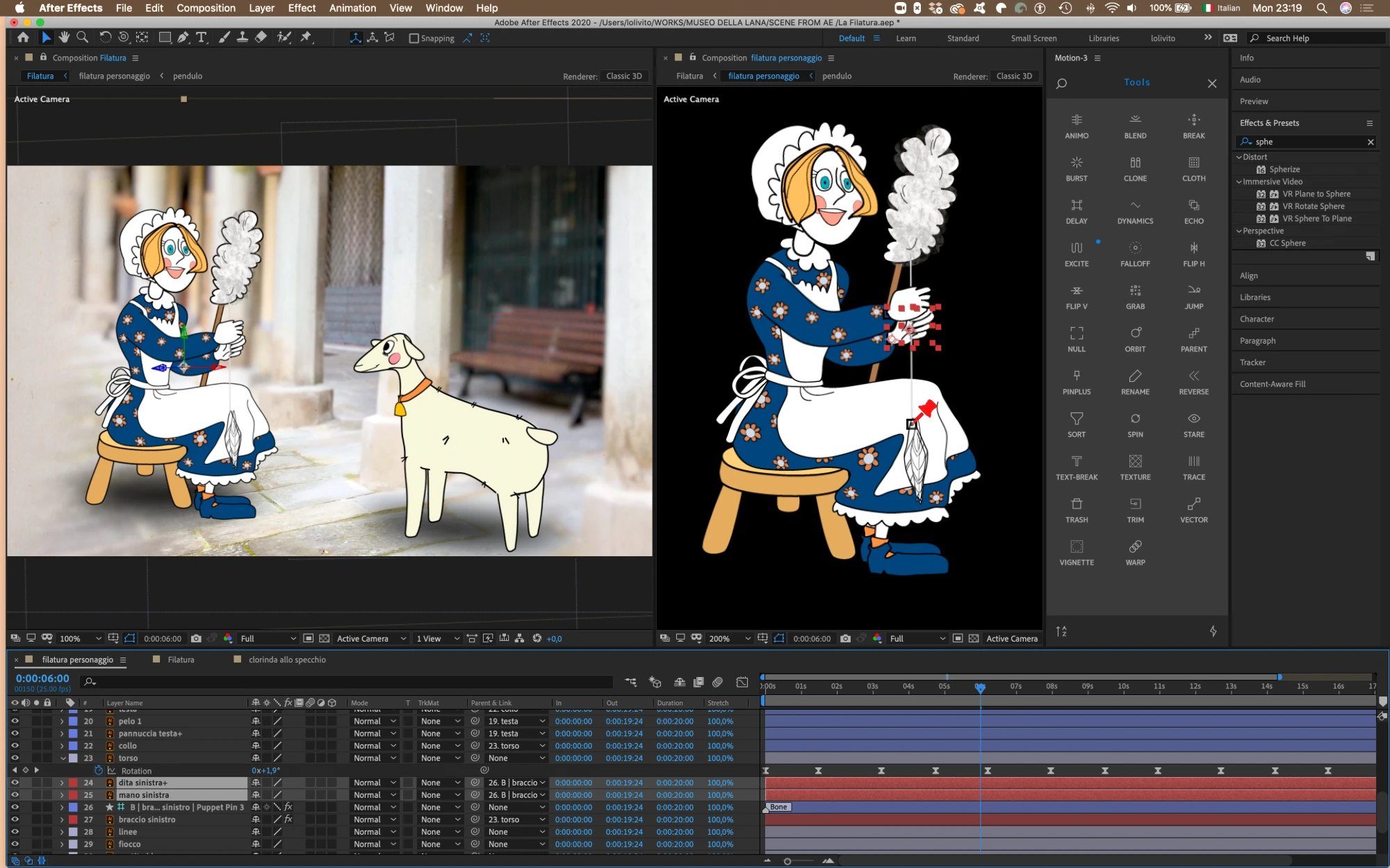 Museo della lana after effects filatura