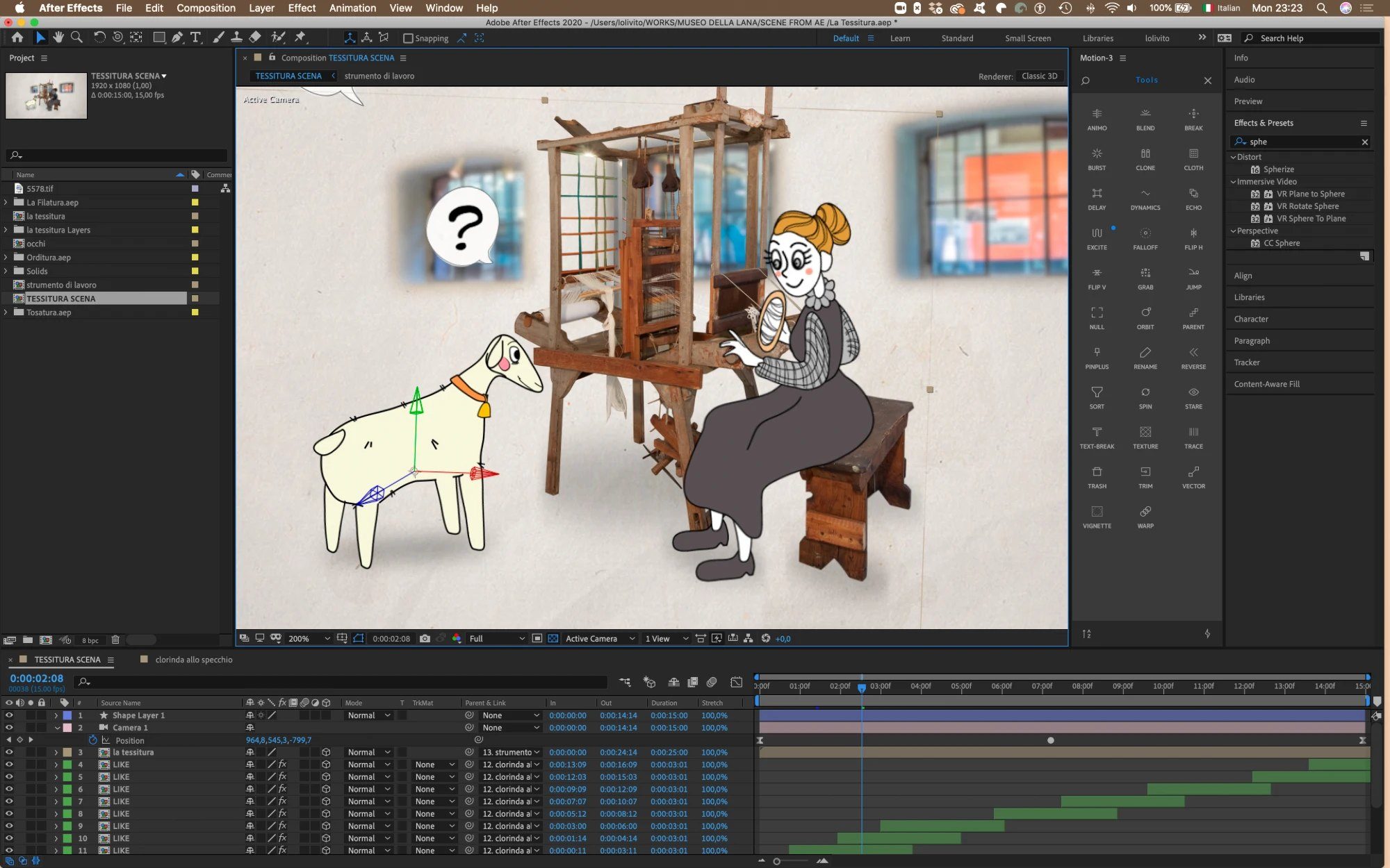 Museo della lana after effects tessitura
