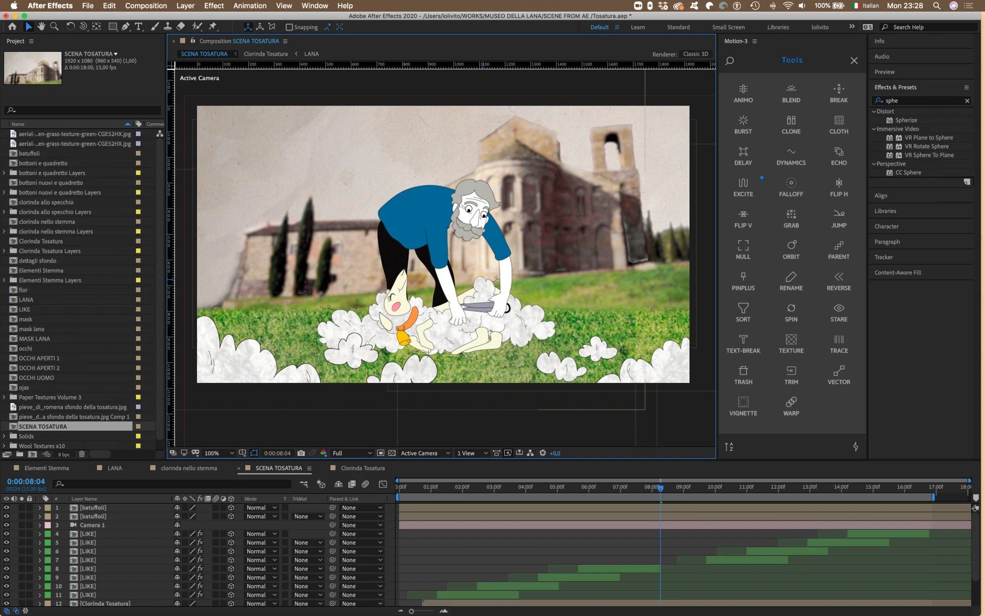 Museo della lana after effects tosatura
