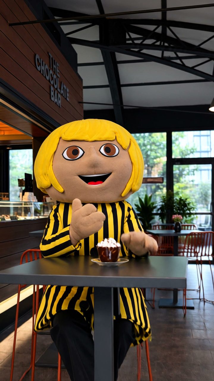 Reel ID. Polo a Eurochocolate: storyboard 01 mascotte eurochocolate cioccolata calda