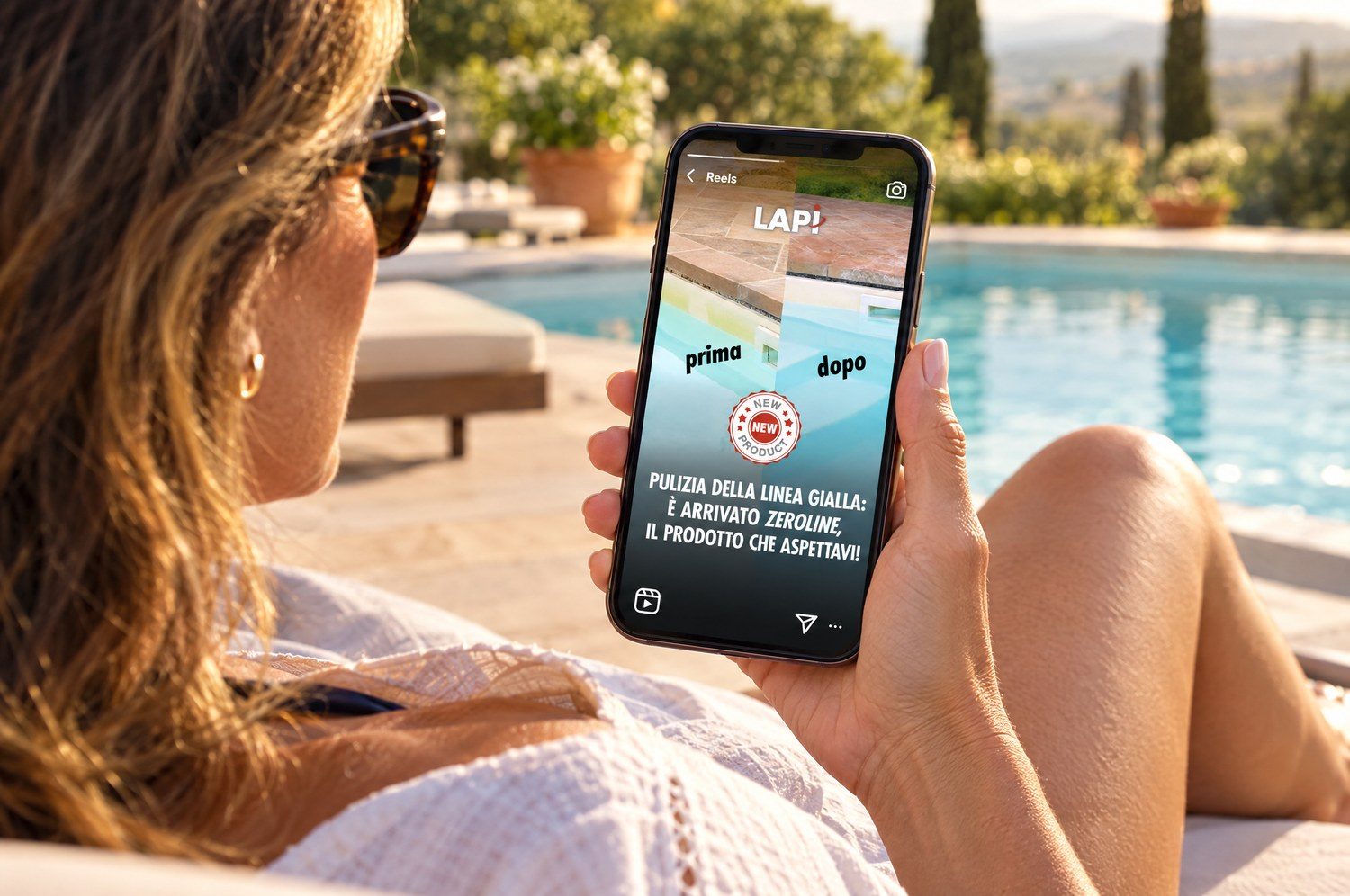 Zeroline reel instagram smartphone piscina