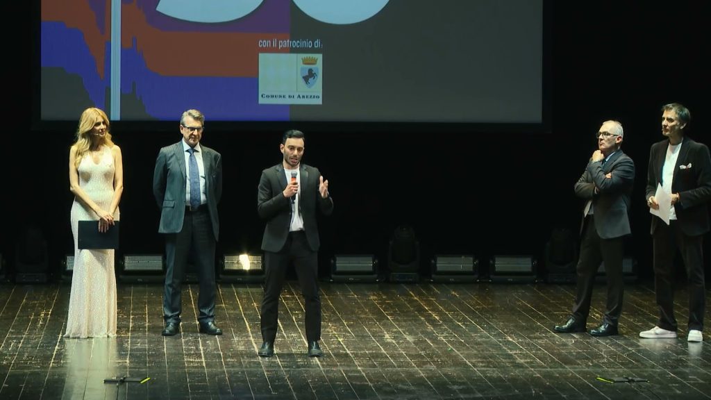 Il palco del Teatro Petrarca di Arezzo per i 50 anni di Teletruria