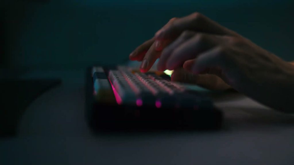 Un fotogramma del video sul futuro della televisione proiettato durante la serata